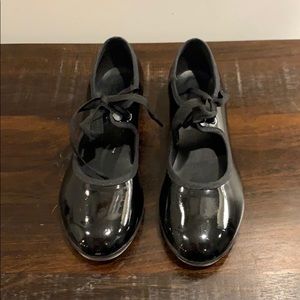 SoDanca Girls Black Classic Tie Tap Shoes